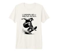 Heads Up Tricks Down (Planche à roulettes) T-Shirt Haut de Gamme