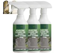 Headstone Cleaner For Graves, Tombstone Restoration Cleaning Spray, Tombstone Restoration Cleaning Solution Granite Marble Cemetery Memorials, Gentle Stone Care Formulated Complete (3pcs)
