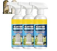 Headstone Cleaner For Graves, Tombstone Restoration Cleaning Spray, Tombstone Restoration Cleaning Solution Granite Marble Cemetery Memorials, Gentle Stone Care Formulated Complete (3pcs)