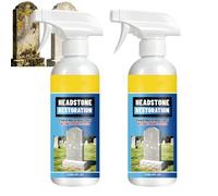 Headstone Cleaner For Graves, Tombstone Restoration Cleaning Spray, Tombstone Restoration Cleaning Solution Granite Marble Cemetery Memorials, Gentle Stone Care Formulated Complete (2pcs)