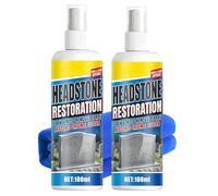 Headstone Restoration Cleaning Spray, Gravestone & Monument Cleaner, Removes Stains, Rust, and Dirt, Headstone Restoration Kit for Granite & Marble Memorials (2Pcs)