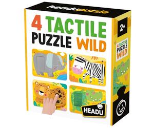 HEADU - 4 Tactile Puzzle Wild - Touche Et Assemble ! | Puzzle Educatifs 2 3 4 Ans, Jeu Éducatif pour Enfants, Jeux Didactiques, Cadeau Enfants, Made in Italy, 14