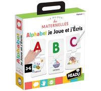 HEADU - Alphabet Je Joue Et J'Écris - Avec La Méthode Des Lettres En Creux | Jeu Educatif 3 4 5 6 Ans, En Collaboration Avec Les Maternelles, Jeu Pour Apprendre à Lire et à Écrire, cadeau pour enfants