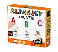 Headu - Alphabet Je Joue Et J'Écris - avec La Méthode des Lettres en Creux ! | Jeu Educatif 3 4 5 6 Ans, Jeu pour Apprendre à Lire et à Écrire, Cadeau Enfants, Cadeau Fille, Cadeau Garçon