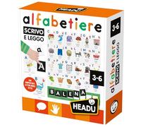 HEADU - Alphabétier Tactile, écrivez et Lire, Le Seul avec compositoio et Lettres Mobiles, Un Jeu éducatif pour Les Enfants de 3 à 6 Ans, fabriqué en Italie