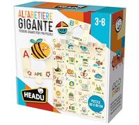 Headu Alphabetiere Géant Lettres et Mots pour Les Tout-Petits IT28641 Jeu éducatif écologique pour Les Enfants 3-6 Ans Made in Italy