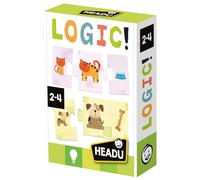 Headu - Baby Logic - Associe Les Animaux, Leurs Petits et Leurs Aliments | Jeu éducatif 2-4 ans, 36 cartes autocorrectives, animaux, petits et aliments, logique, associations, motricité, Made in Italy
