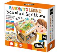 Headu Banquet Bois École d'Écriture Dessin et J'écris Plus de 100 Mots avec la Méthode 7 étapes IT59513 Jeu Éducatif pour Enfants 3-6 Ans Made in Italy