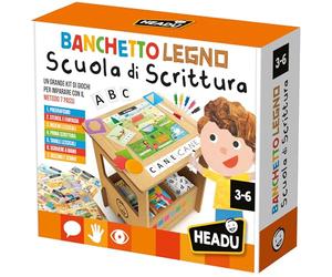 Headu Banquet Bois École d'Écriture Dessin et J'écris Plus de 100 Mots avec la Méthode 7 étapes IT59513 Jeu Éducatif pour Enfants 3-6 Ans Made in Italy