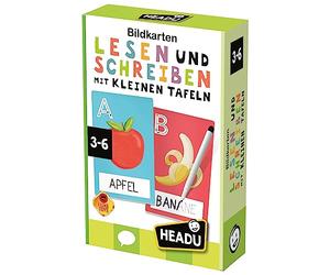 Headu « Cartes d'image, Lecture et écriture avec de Petits Tableaux - Lecture et écriture dès Les Plus Petits! » : Jeu éducatif pour Enfants de 3 à 6 Ans, Version Allemande (DE56307)