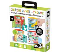 Jeu éducatif Headu Cherche Ouvre et Trouve Mémoir et Observation Montessori Multicolore E