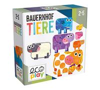 Headu DE52620 Montessori Jeu éducatif pour Animaux de la Ferme Bleu