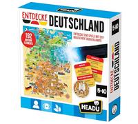 Headu « Découvrez l'Allemagne - Découvrez l'Allemagne et jouez avec la Lampe de Poche Magique ! » : Jeu éducatif pour Les Enfants âgés de 5 à 10 Ans, Lampe de Poche UV, Version Allemande (DE60759)