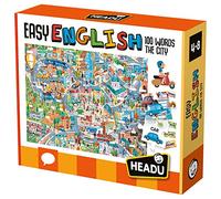 HEADU - Easy English 100 Words City - Jouer Et Apprendre Rapidement Grâce À Une Méthode Efficace | Jeu Educatif 3 4 5 6 Ans, Jeux en Boîte pour Enfants, Cadeau Enfants, Cadeau Fille, Cadeau Garçon