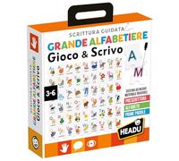 HEADU - Écriture guidée Grand Alphabet - Prescripture, Alphabet et Mots | Jeu éducatif pour Enfants 3-6 Ans, Apprendre à Lire et écrire en recentrant Les Lettres, idée Cadeau, fabriquée en Italie