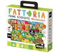 Headu Ferme Premières Découvertes Montessori La première Ferme pédagogique Monte, découvrez et Apprendre! IT54983 Jeu éducatif pour Enfants 2-4 Ans Made in Italy