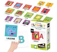 Headu - Flashcards Alphabet Tactile Phonétique Montessori - Lis, Touche Et Écoute | Jeu 2 3 4 5 6 Ans pour Apprendre à Lire et à Écrire, Jeu Educatif Montessori, Cadeau Fille, Cadeau Garçon