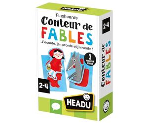 HEADU - Flashcards Conteur De Fables - J’Écoute, Je Raconte Et J’Invente ! | Jeu Educatif 2 3 4 5 Ans, Apprendre à Parler, Cadeau Enfants, Cadeau Fille, Cadeau Garçon, Made in Italy