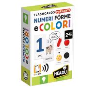 HEADU - Flashcards Parlant Nombres, Formes et Couleurs, Développer la Logique des Petits, Un Jeu Éducatif pour Enfants de 2 à 4 Ans, Made in Italy