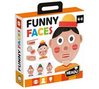 HEADU - Funny Faces - Créativité à Mourir de Rire| Jeu Éducatif 4-8 Ans, Jeu de Loto avec Expressions et Émotions, Mémoire Visuelle et Imagination, 1-4 Joueurs, Idée Cadeau Enfants, Fabriqué en Italie