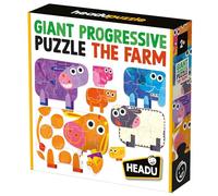 HEADU - Giant Progressive Puzzle The Farm - 7 Grands Puzzles Progressifs | Puzzle Educatifs 2 3 4 5 Ans, Jeux Éducatifs pour Enfants, Jeux Didactiques, Cadeau Enfants, Made in Italy