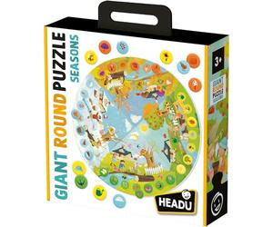 HEADU - Giant Round Puzzle Seasons - Découvre Les Saisons Et Le Temps Cyclique | Puzzle Educatifs 3 4 5 Ans, Jeu Éducatif pour Enfants, Jeux Didactiques, Cadeau Enfants, Made in Italy