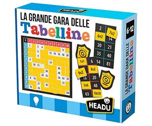 Headu Grande Course des Tables Qui Est Plus Rapide À Faire des Calculs? It25428 Jeu Éducatif pour Enfants 6-10 Ans Fabriqué en Italie