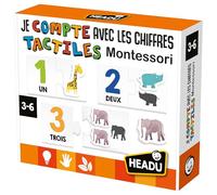 Headu - Je Compte avec Les Chiffres en Relief Montessori - Touche Et Découvre Les Chiffres Et Les Quantités ! | Jeu Educatif 2 3 4 5 6 Ans, Jeu Educatif Montessori, Cadeau Enfants, Cadeau Fille