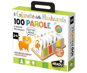 HEADU - Le Coffret des Flashcards 100 Mots - La Collection la Plus Riche de Flashcards pour Apprendre Les Premiers Mots | avec Application Interactive, Jeu éducatif 2 3 4 Ans, idée Cadeau, fabriquée