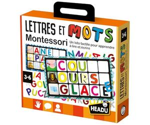 Headu - Lettres Et Mots Montessori New - Un Loto Tactile pour Apprendre À Lire Et Écrire | Jeu Educatif 2 3 4 5 6 Ans, Jeu Educatif Montessori, Cadeau Enfants, Cadeau Fille, Cadeau Garçon