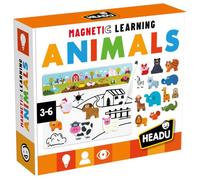 HEADU Magnetic Learning Animals - Logique, Artisanat et créativité | Jeu magnétique Animaux Enfants de 3 à 6 Ans, Tableau avec 40 Formes et 4 environnements, logique, Classification et créativité