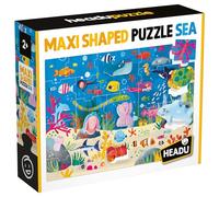 HEADU - Maxi Shaped Puzzle Sea - Puzzle 19 Pièces avec 6 Grandes Formes | Jeu Éducatif pour Enfants 2 3 4 5 Ans, Jeux Didactiques, Cadeau Enfants, Made in Italy
