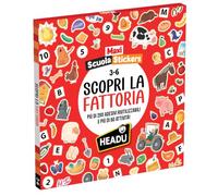 Headu - Maxi Stickers Scolaire Découvrez la Ferme - avec Maxi scénario | Jeu éducatif pour enfants de 3 à 6 ans, 237 autocollants réutilisables, 10 cartes et plus de 60 activités sur chiffres, mots