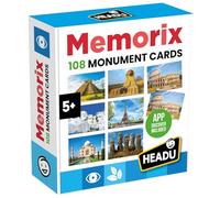 HEADU - Memorix 108 Monument Cards - Jeu de Mémoire sur Les Monuments du Monde| avec 108 Cartes pour Observation et Concentration, Jeu Éducatif Enfants 5-7 Ans, Idée Cadeau Enfants, Made in Italy