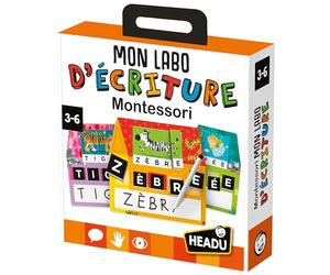 HEADU - Mon Labo D'Écriture Montessori - Je Lis Et J'Écris avec Trois Méthodes Amusantes ! | Jeu Educatif 2 3 4 5 6 Ans, Jeu Educatif Montessori, Apprendre à Lire et à Écrire, Cadeau Fille Garçon