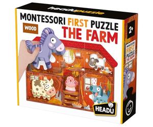 Headu - Montessori First Puzzle The Farm - L'Intégration Sensorielle par Le Jeu | Puzzle Educatifs 2 3 4 Ans, Jeu Éducatif pour Enfants, Jeux Didactiques, Cadeau Enfants, Made in Italy
