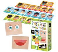 Headu | Montessori Flash Cards - Emotions and Actions - Jouer à Plusieurs Jeux éducatifs | Jeux éducatifs et Puzzles | Âge 1-4 Ans