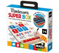 HEADU - Montessori Super Box - Le plus complet pour apprendre à écrire et à lire | Jeu Montessori pour enfants de 3 à 6 ans, bureau en bois, 96 lettres mobiles, kit pour apprendre l'alphabet, fabriqué