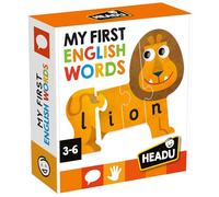 HEADU - My First English Words - Assemble les Animaux et Apprends à Lire| Jeu Éducatif 3-6 Ans, Premiers Mots en Anglais,Lecture et Écriture, Pièces Autocorrectives, Idée Cadeau Enfants, Made in Italy