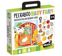 Headu - Peekaboo Baby Farm - Ouvre, Observe et Retrouve Les Formes Cachées | Jeu Montessori 2-5 ans, 6 scènes de ferme à ouvrir, 18 formes à associer, observation, mémoire, motricité fine, idée cadeau