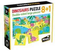 HEADU - Puzzle 8+1 Dinosaurs - Grandes Pièces Double Face | Puzzle Educatifs 2 3 4 5 Ans, Jeux Éducatifs pour Enfants, Jeux Didactiques, Cadeau Enfants, Made in Italy