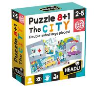 Headu | Puzzle 8+1 La Ville Puzzles À Double Face Grandes Pièces
