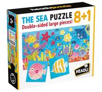 HEADU - Puzzle 8+1 The Sea - Grandes Pièces Double Face | Puzzle Educatifs 2 3 4 5 Ans, Jeu Éducatif pour Enfants, Jeux Didactiques, Cadeau Enfants, Made in Italy