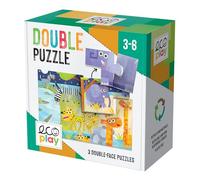 HEADU Puzzle double | Jouets éducatifs, jeu écologique, 3 puzzles double face, enfants de 3 à 6 ans, puzzles animaux