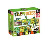 Headu Puzzle + Stickers The Farm Un puzzle long à compléter avec les autocollants Mu24926 jeu éducatif pour enfants 3-6 ans fabriqué en Italie