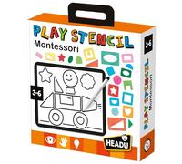 Headu - Stencil Montessori - des Idées pour Dessiner Et Colorier | Jeu Educatif 2 3 4 5 6 Ans, Jeu Educatif Montessori, Cadeau Enfants, Cadeau Fille, Cadeau Garçon, Made in Italy