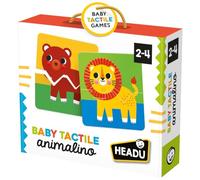Headu - Tactile Baby Animalino - Grands Animaux à Toucher et Assembler | Jeu tactile 1-4 ans, 8 grands puzzles animaux de 2 pièces, motricité fine, mémoire visuelle, éveil sensoriel, Made in Italy