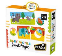 Headu - Tactile Baby Logic - Associe Chaque Animal à Son Petit en Jouant | Jeu tactile 1-4 ans, 9 puzzles animaux et 9 petits, premières associations, logique, motricité fine et langage, Made in Italy
