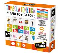 HEADU - Tombola phonétique Alphabet et Mots, Un Jeu Vraiment Amusant, Un Jeu éducatif pour Les Enfants de 4 à 7 Ans, fabriqué en Italie