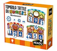 Headu Tombola Tactile des Numéros Montessori Un Joyeux Marché pour Apprendre à Compter It20249 Jeu Éducatif pour Enfants 3-6 Ans Fabriqué en Italie